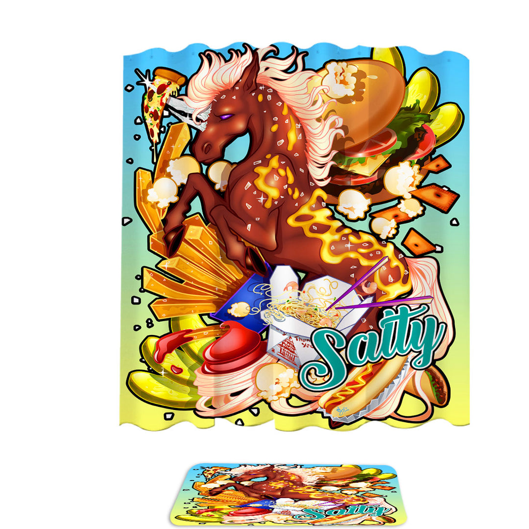 Cool Shower Curtains for Boys Rudicorn Salty Junk Food