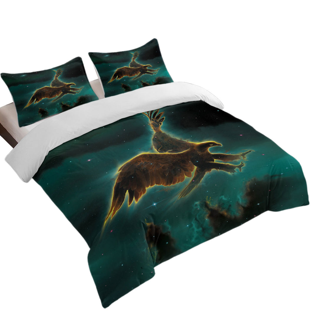 Cool Space Art Galaxy Eagle Coverlets