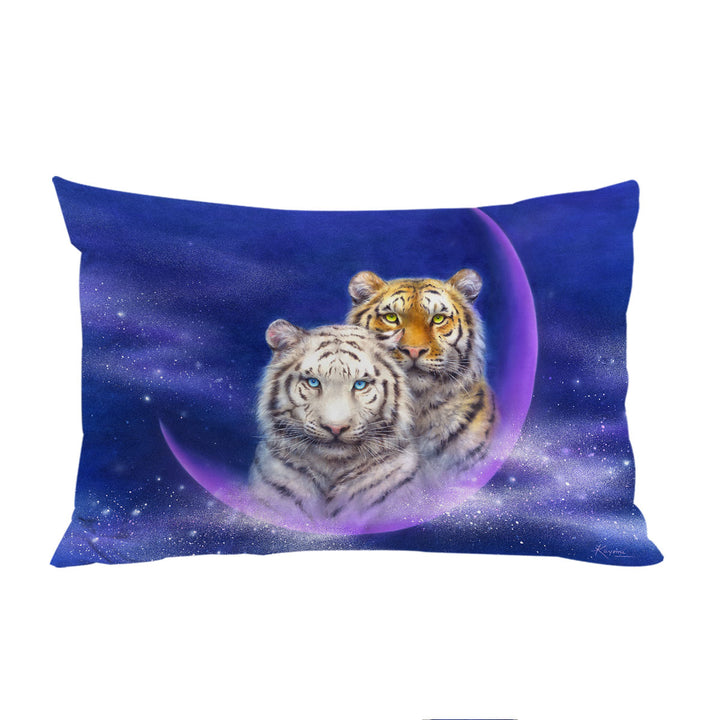 Cool Space Milky Way Orange and White Tigers Bed Covers