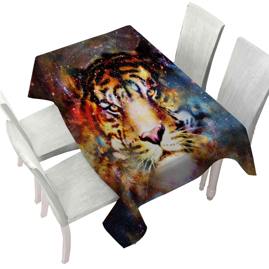Cool Space Tiger Table Cover