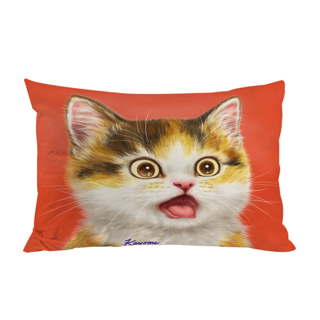 Cool Surprised Cute Kitten Cat Pillowcases
