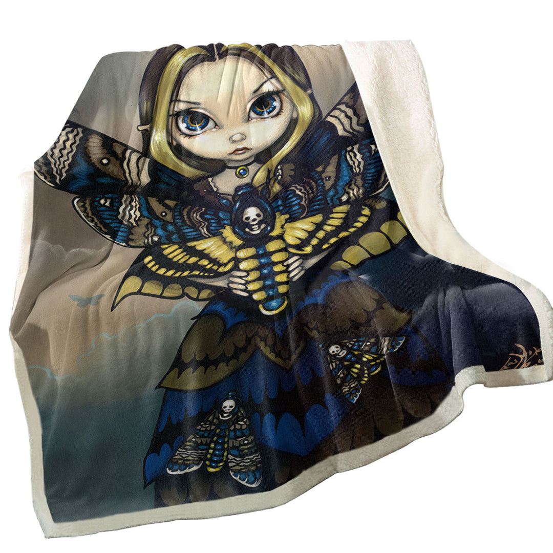 Cool Throw Blankets Moth Queen the Death_s Head Moth Fairy