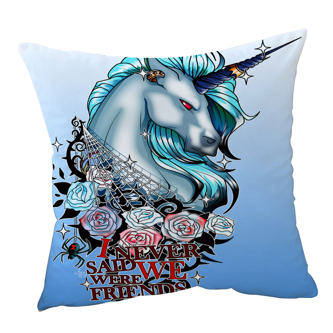 Cool Throw Pillow Rudicorn Spider and Roses Quote