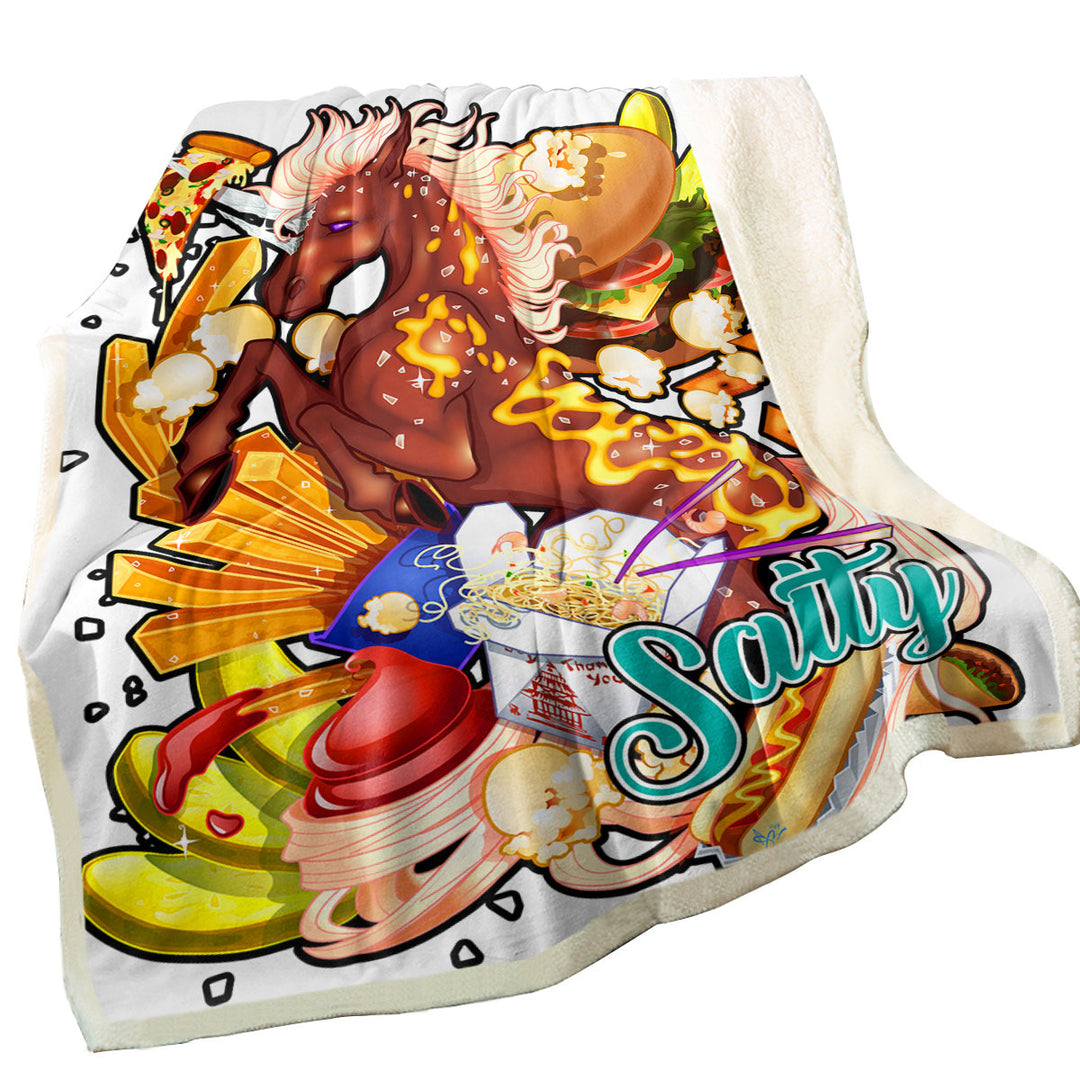 Cool Throws Unicorn Rudicorn Salty Junk Food