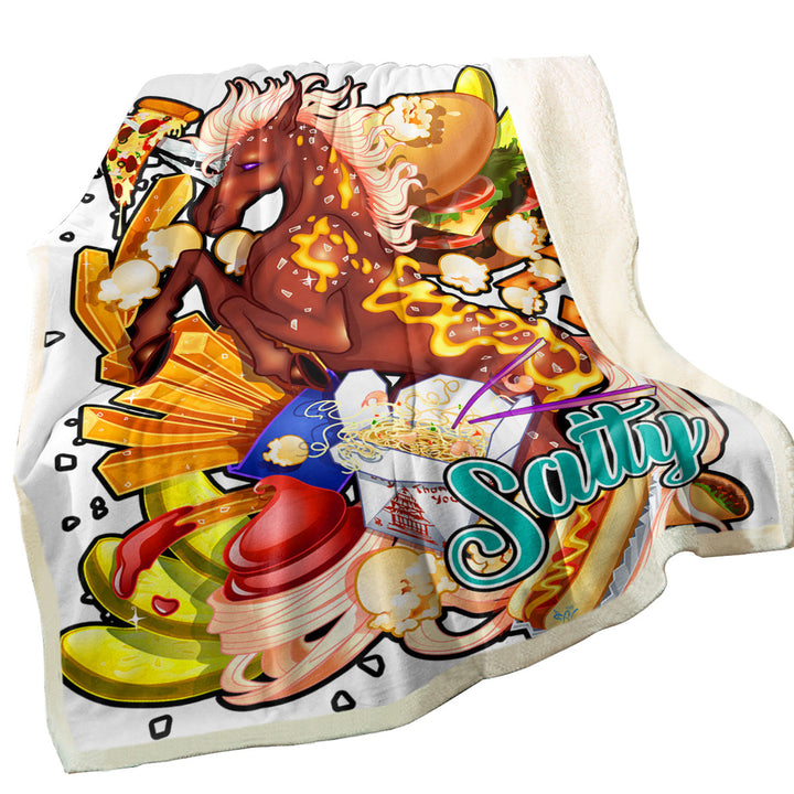 Cool Throws Unicorn Rudicorn Salty Junk Food