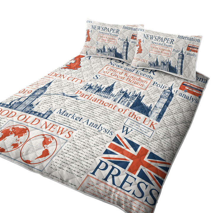 Cool UK Newspaper Coverlet