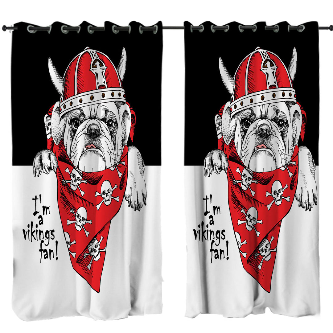 Cool Viking Tough Bulldog Curtains