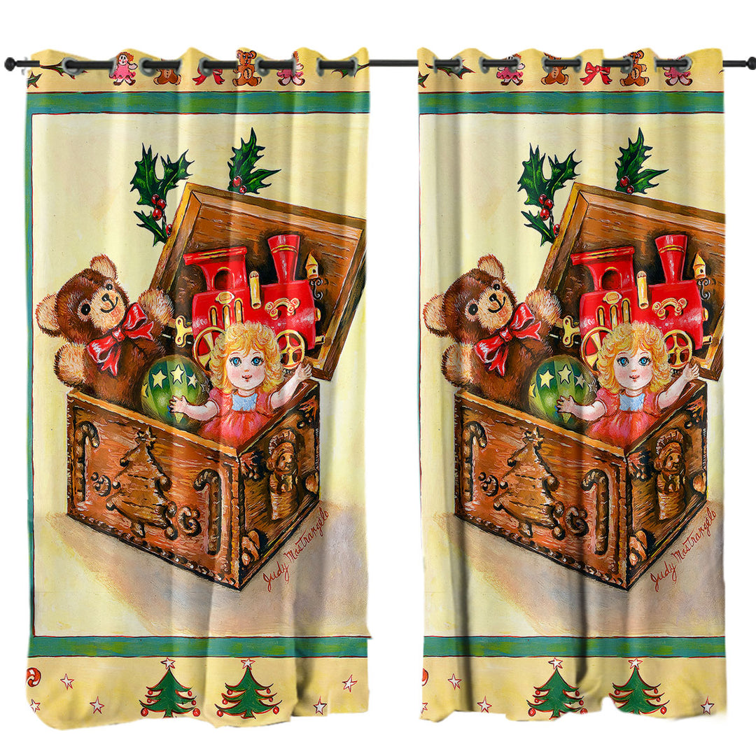 Cool Vintage Art for Kids the Toy Box Painting Drapes for Living Room