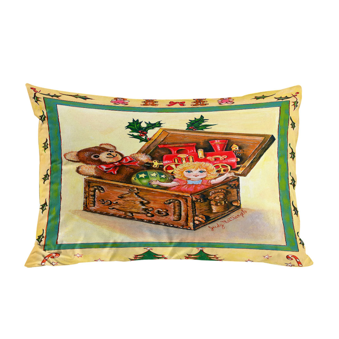 Cool Vintage Art for Kids the Toy Box Painting Pillowcase