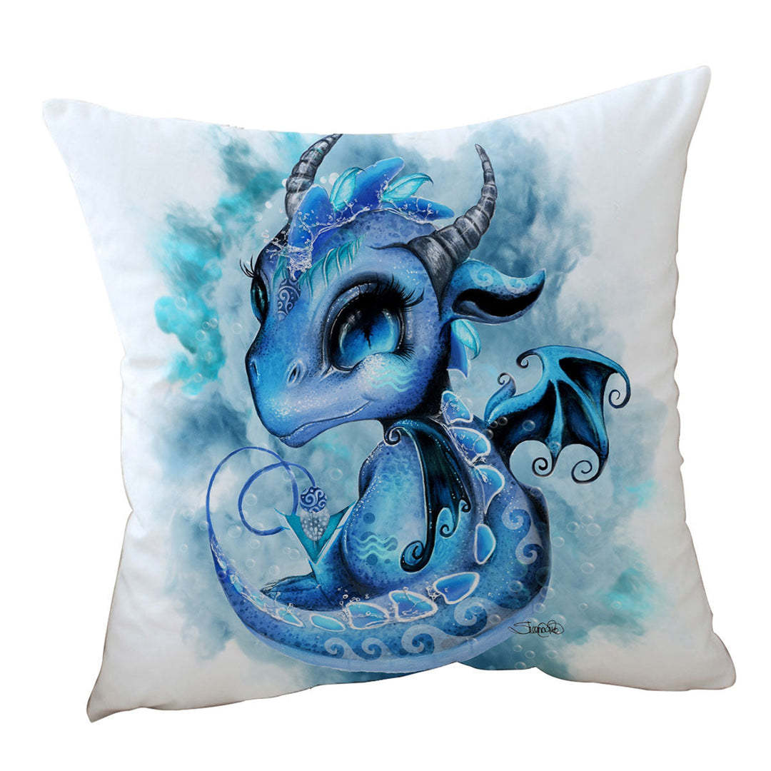 Cool Water Drops Lil Dragon Cushion