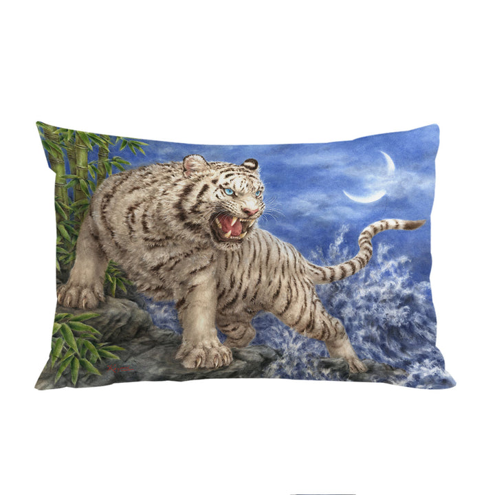Cool Wild Animal Painting Ocean White Tiger Pillow Case Covers