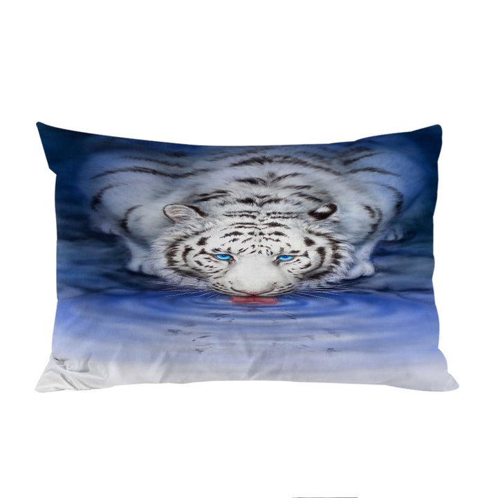 Cool Wildlife Animal Art White Tiger Oasis Pillow Cases