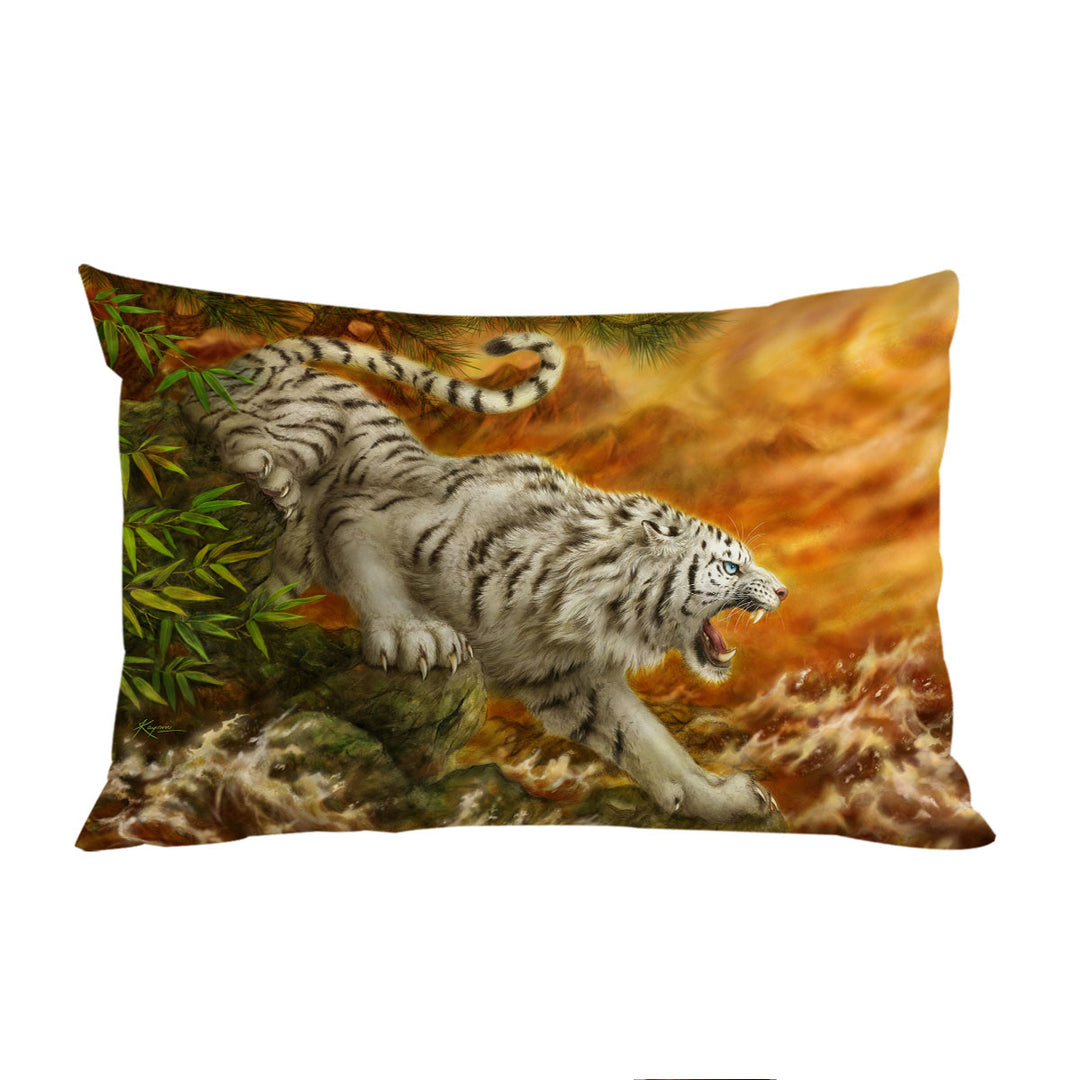 Cool Wildlife Drawing Ocean White Tiger Bed Covers