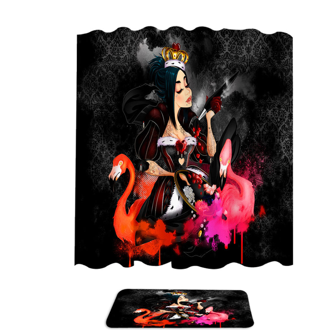 Cool Womens Shower Curtains Queen of Arts and Flamingos