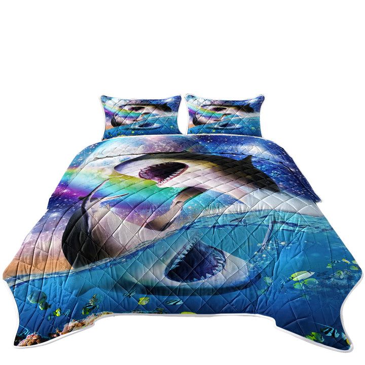 Cool Yin Yang Sharks Space and Ocean Quilt