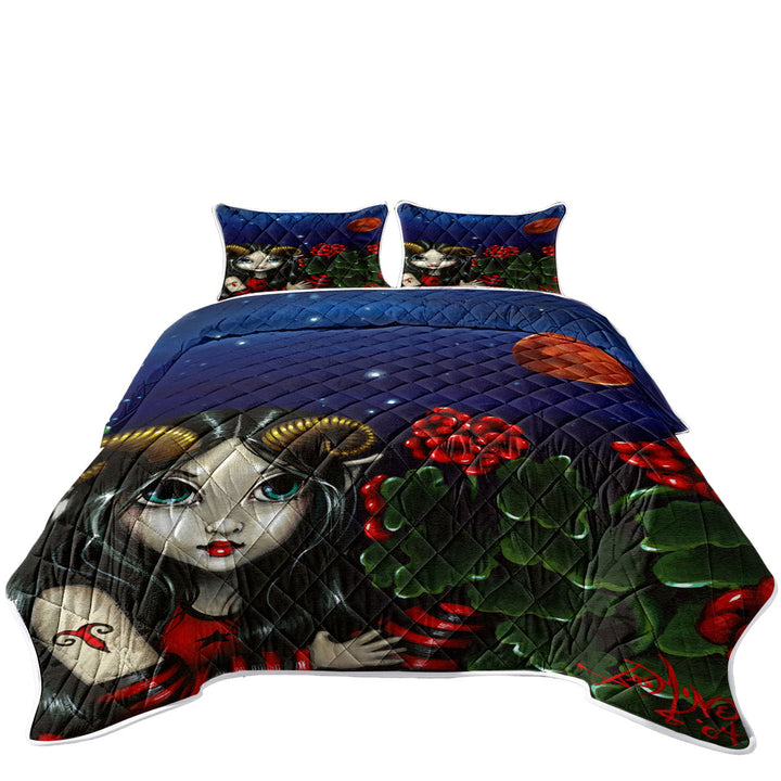 Cool Zodiac Art Aries Night Girl Quilt stores near me
