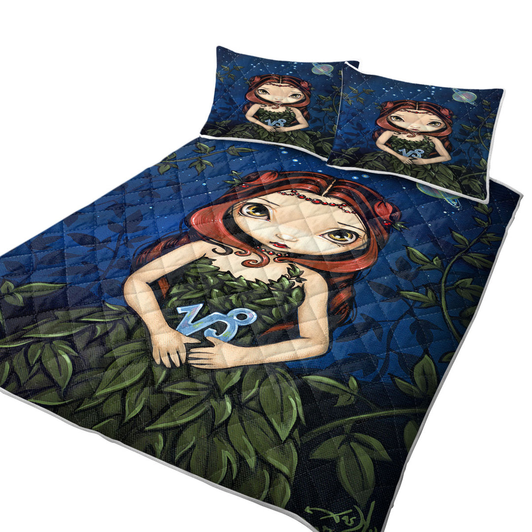 Cool Zodiac Art Capricorn Night Girl Summer Quilt