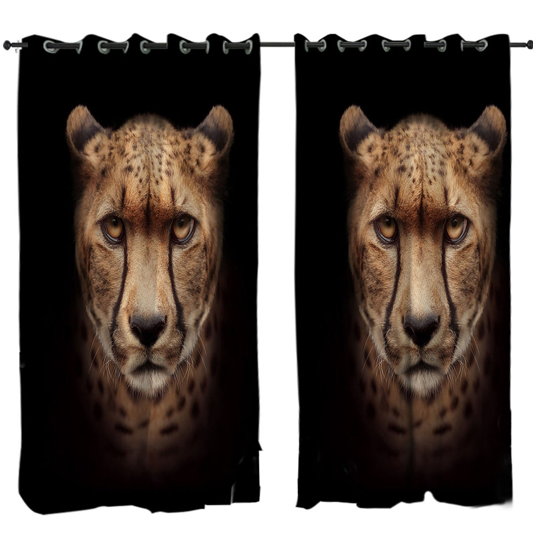 Cool and Fascinating Cheetah Portrait Drapes and Curtains