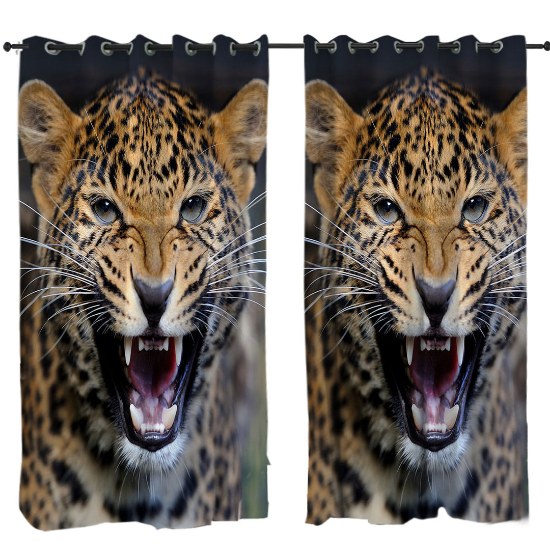 Cool and Scary Wildlife Cheetah Curtain