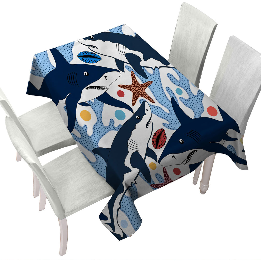 Coral and Sharks Tablecloths