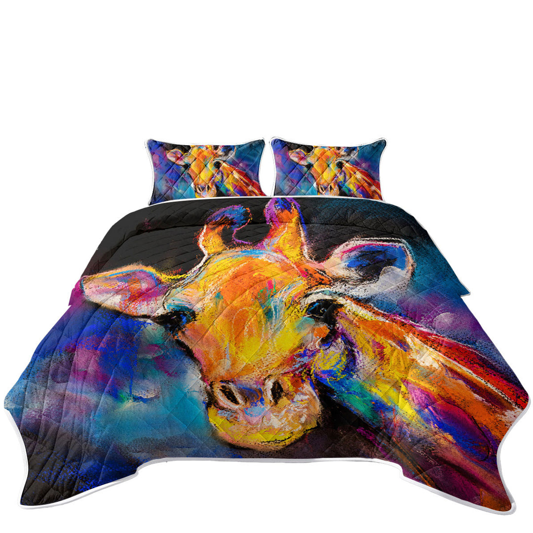 Coverlet with Animal Art Painting Giraffe