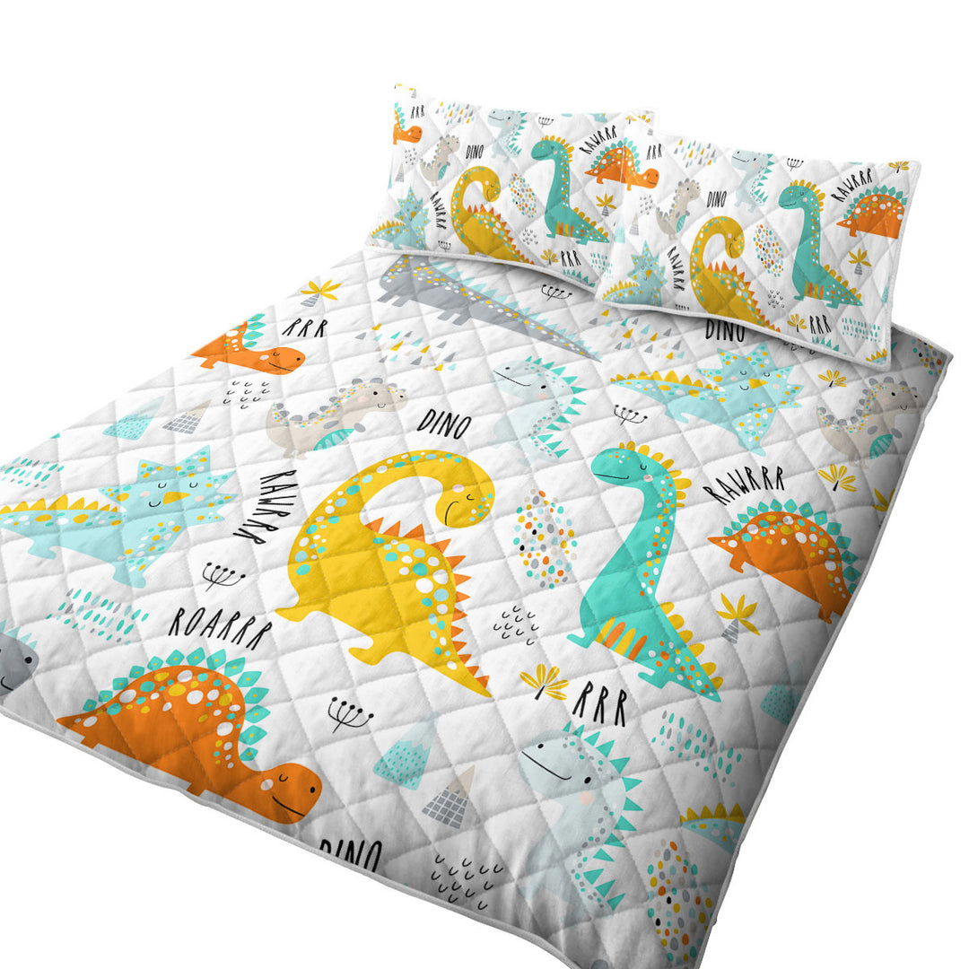 Coverlet with Children Cartoon Dinosaurs