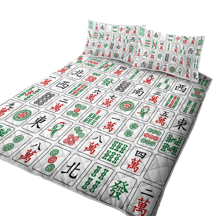 Coverlet with Cool Chinese Mahjong Tiles