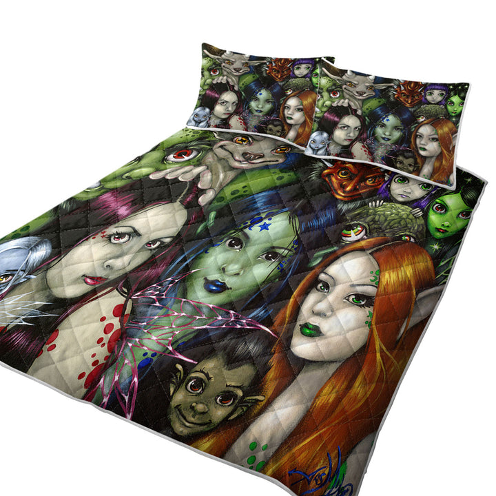 Coverlet with Cool Faery Folk Alliance Fantasy Creatures