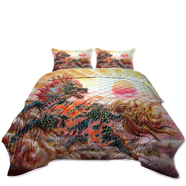 Coverlet with Cool Fantasy Art Sun Fire Kirin