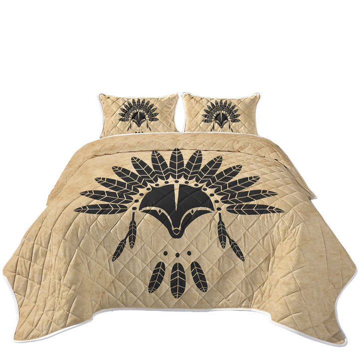 Coverlet with Cool Native American Raccoon