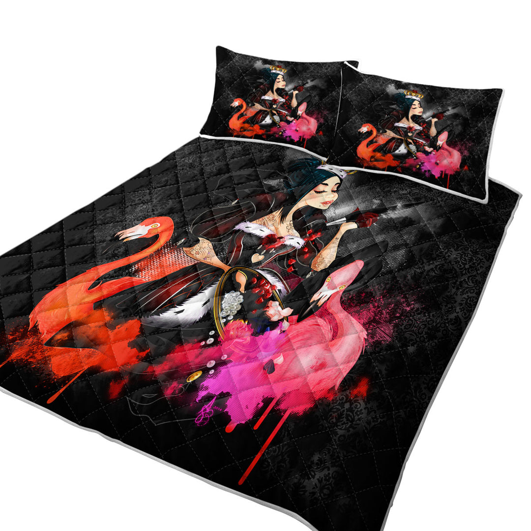 Coverlet with Cool Queen of Arts and Flamingos