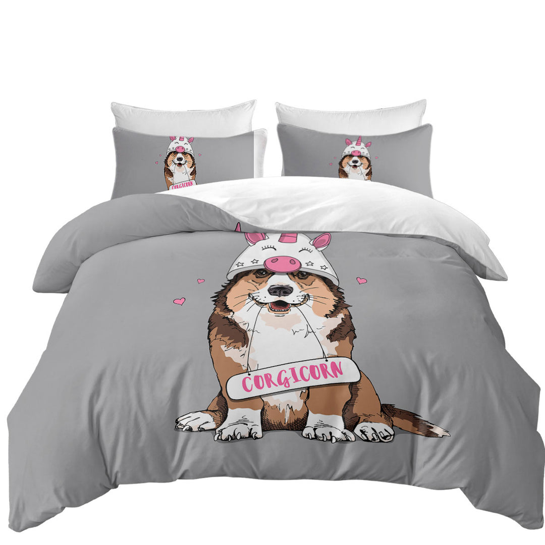 Coverlet with Cute Corgi Dog as A Unicorn Corgicorn