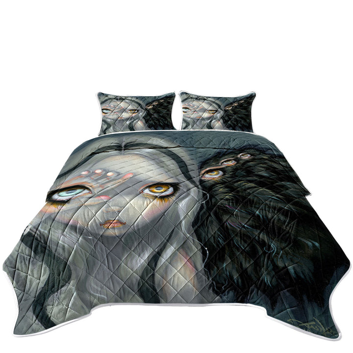 Coverlet with Divine Hand Scary Creepy Little Fairy