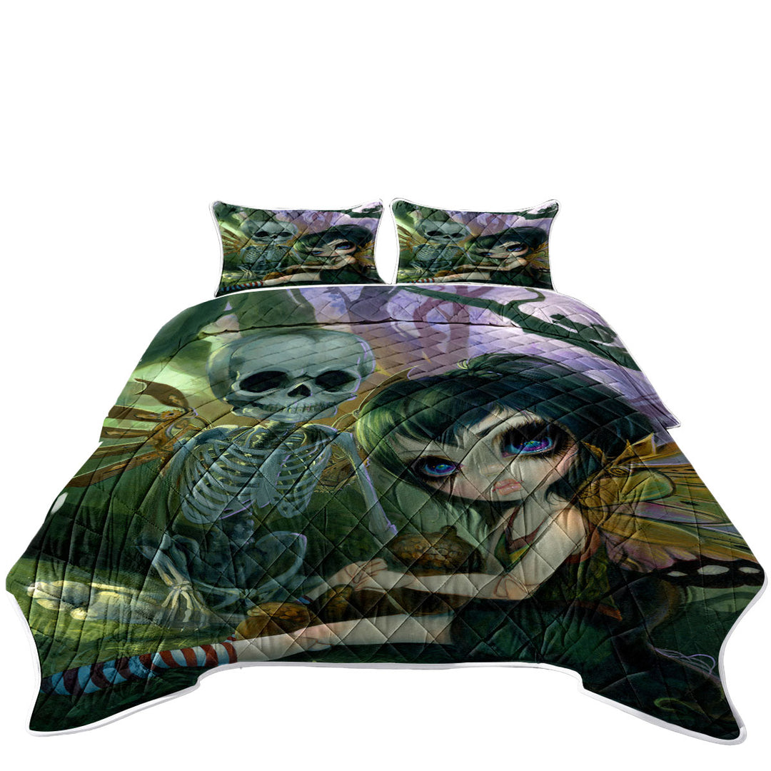 Coverlet with Eve and Rib Clockwork Fairy and Skeleton