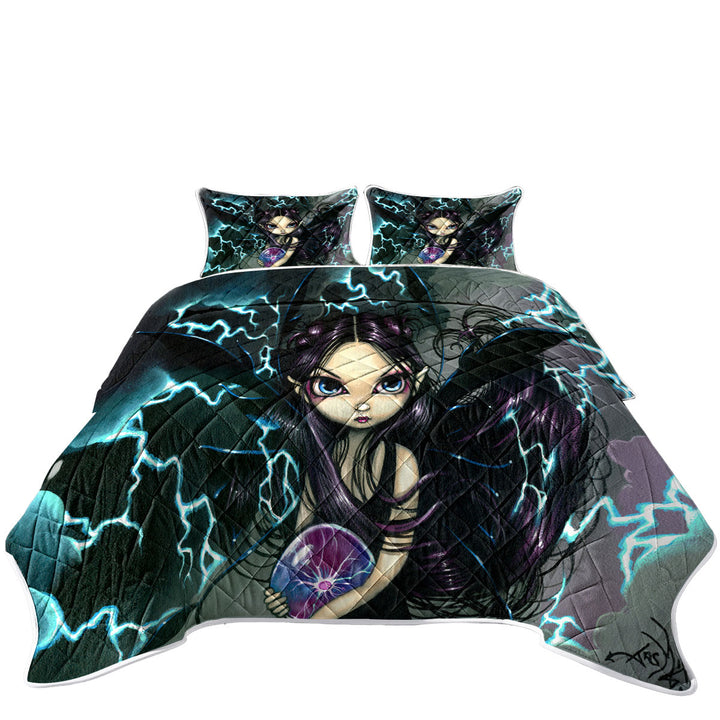 Coverlet with Fantasy Art Bringer of Lightning Fairy