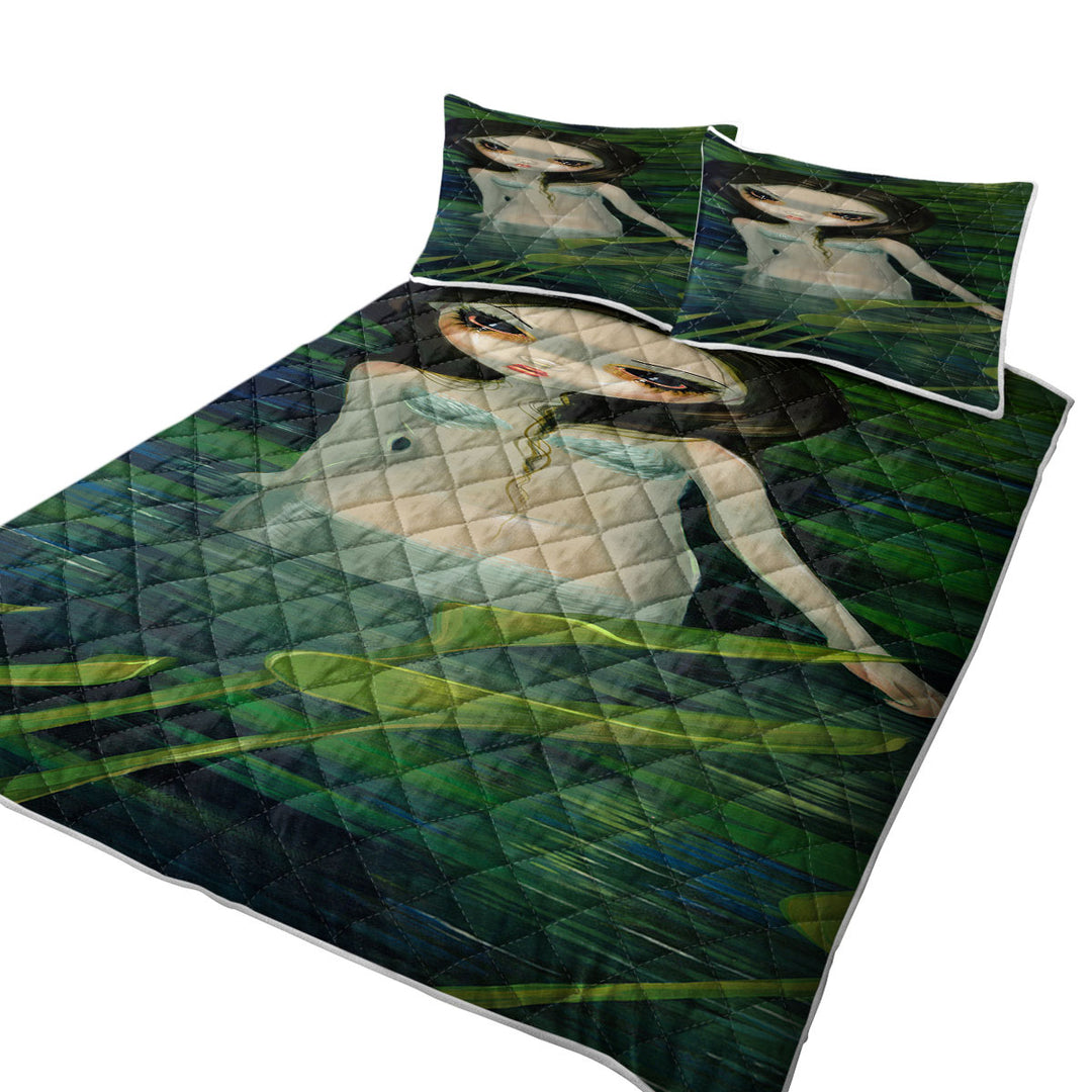 Coverlet with Fantasy Art Painting Mermaid Emerges