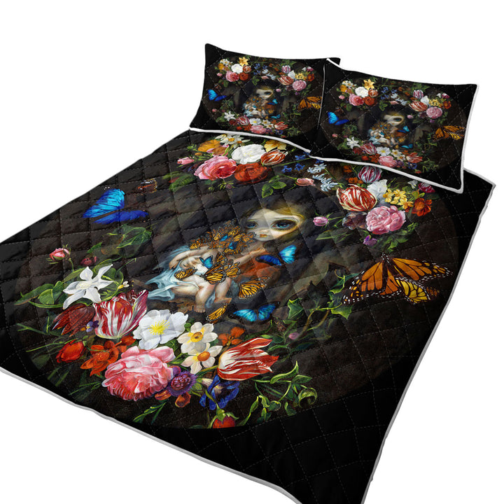 Coverlet with Fine Art Etreinte de Papillons Hug of Butterflies