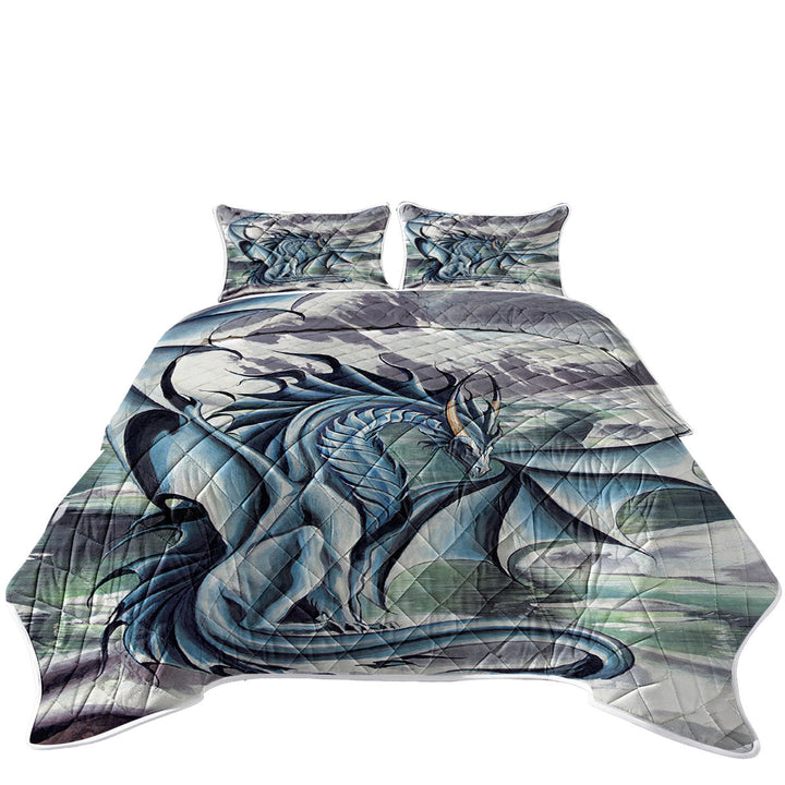 Coverlet with Frostbringer Blue Dragon Drawing