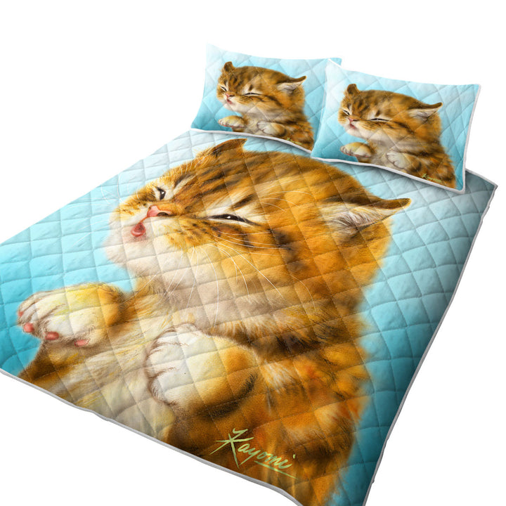 Coverlet with Kittens for Kids Cut Tiger Kitten