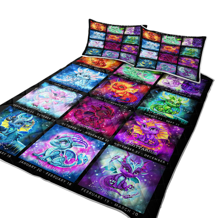 Coverlet with Multi Colored The Zodiacs Lil Dragons