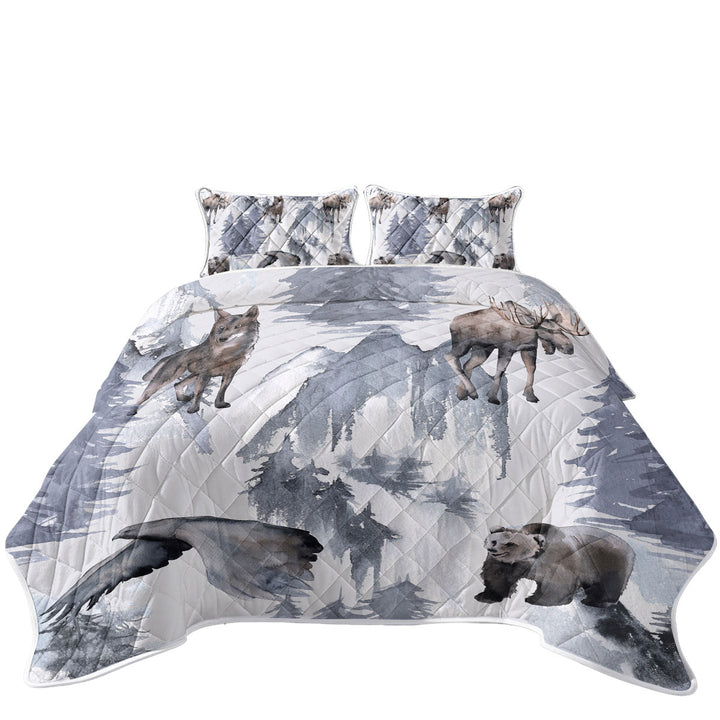 Coverlet with North America Wildlife Animals