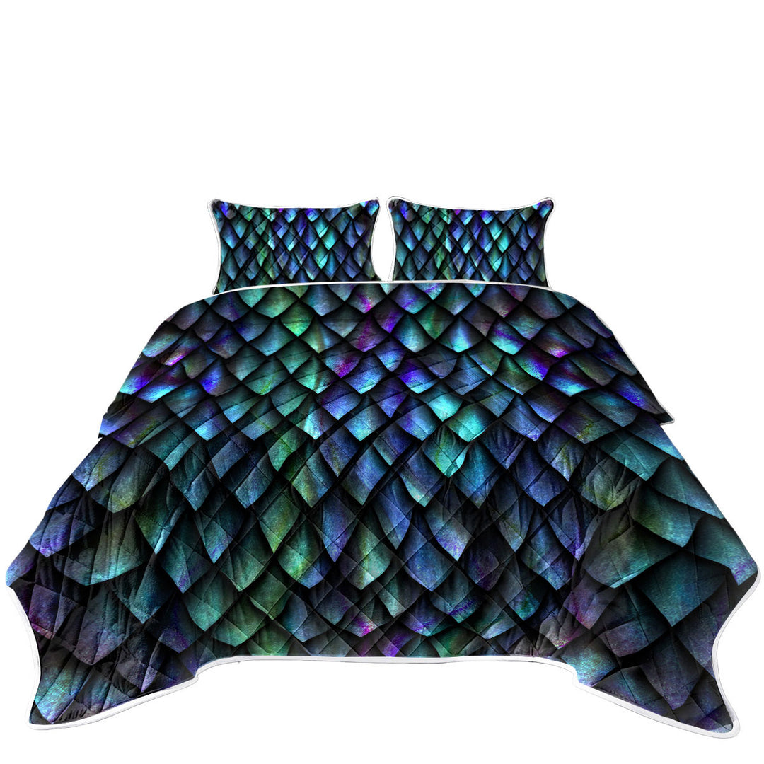 Coverlet with Purplish Green Cool Dragon Skin