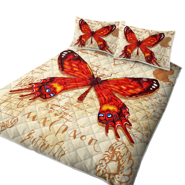 Coverlet with Red Machaon Butterfly