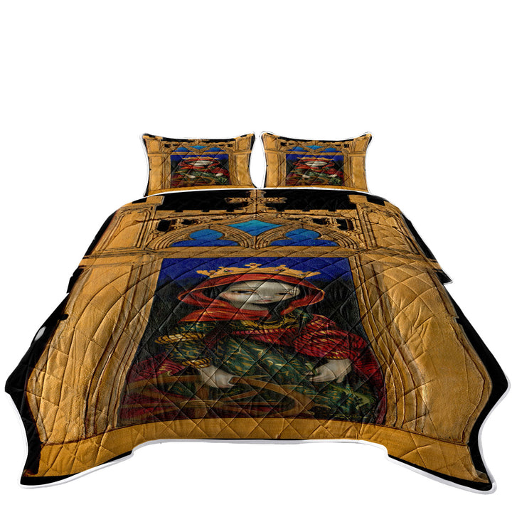 Coverlet with Renaissance Style Art Saint Catherine