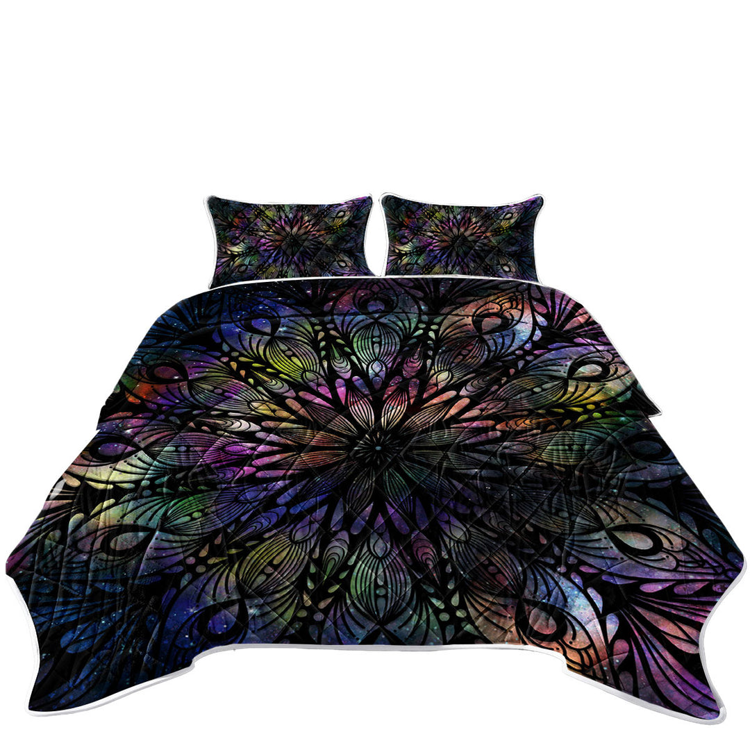 Coverlet with Space Feathers Mandala
