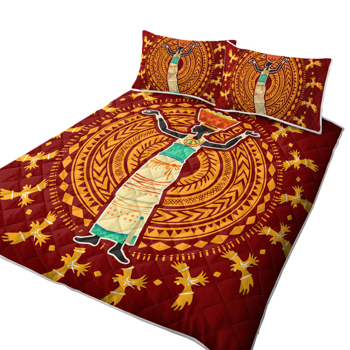 Coverlet with Traditional African Woman