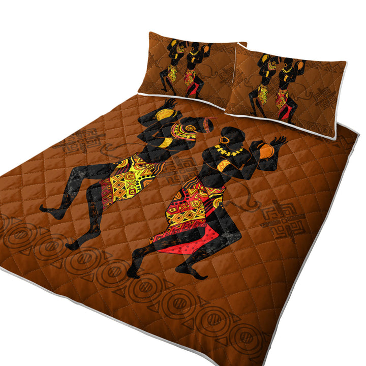 Coverlet with Two Dancing African Men