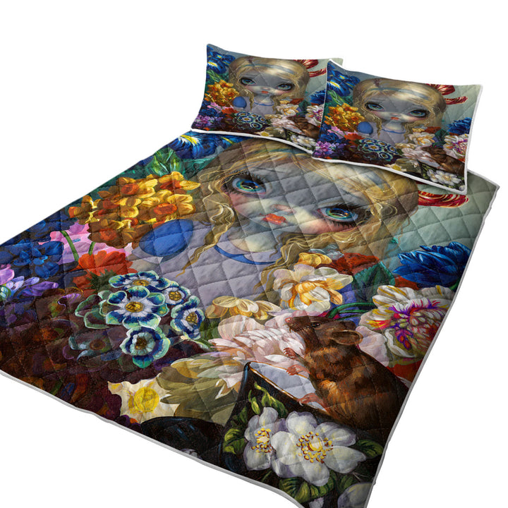 Coverlets with Alice With the Dormouse and Flowers