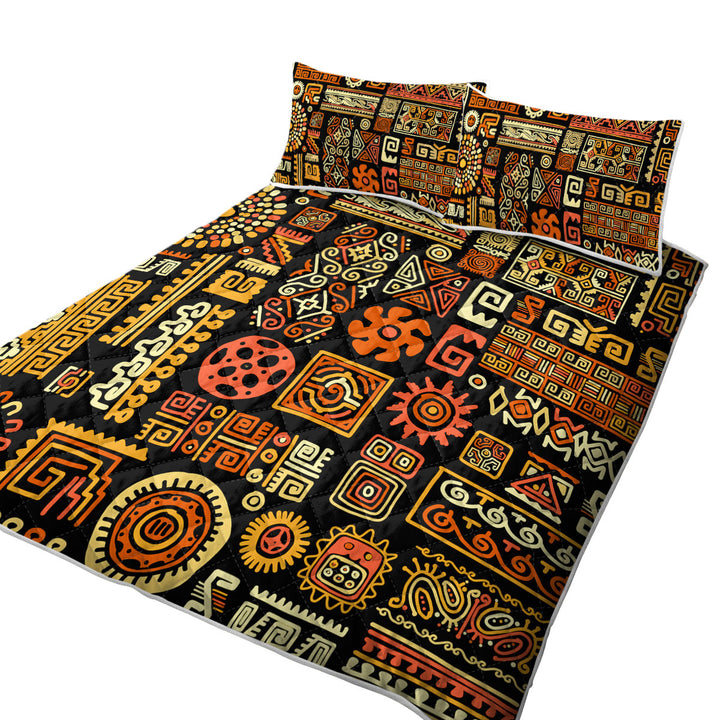 Coverlets with Aztec Native American Symbols