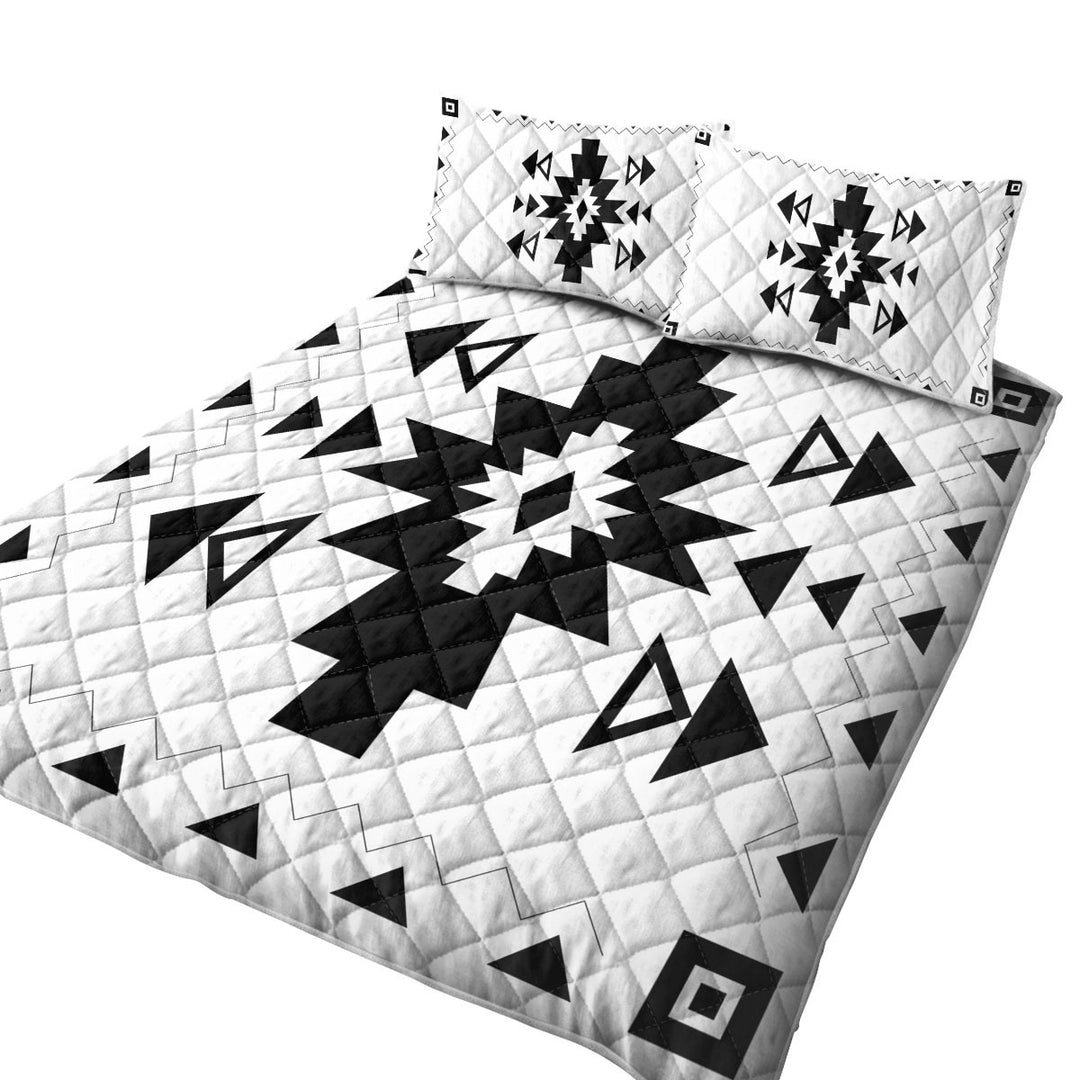 Coverlets with Black and White Aztec Design